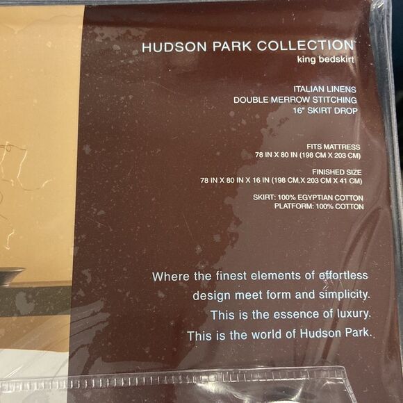 HUDSON PARK COLLECTION Italian Linens King Bedskirt 100% Cotton - Picture 5 of 5